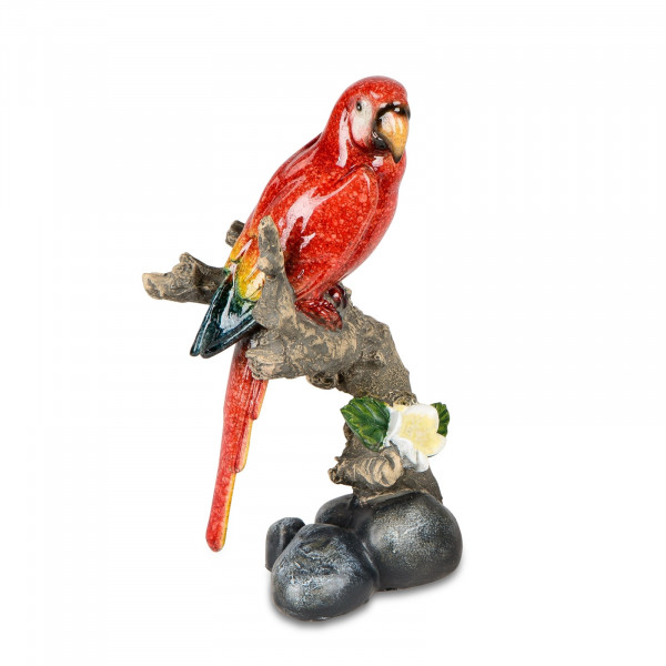 Formano Papagei auf Zweig, rot Dekofigur