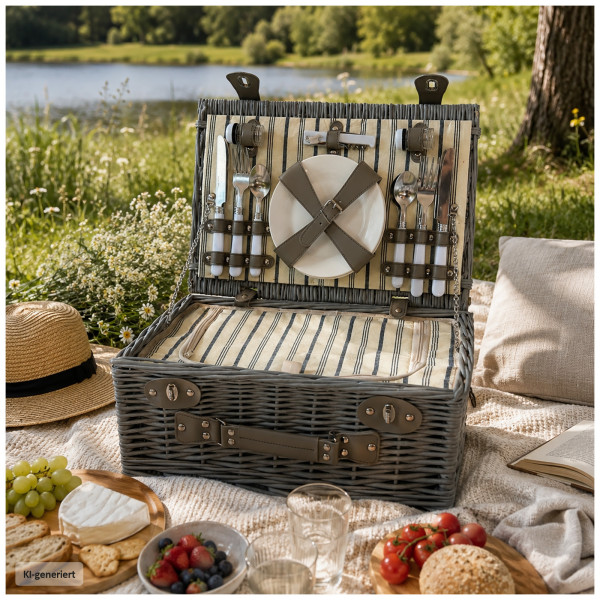Picknickkorb Finie XL Grau