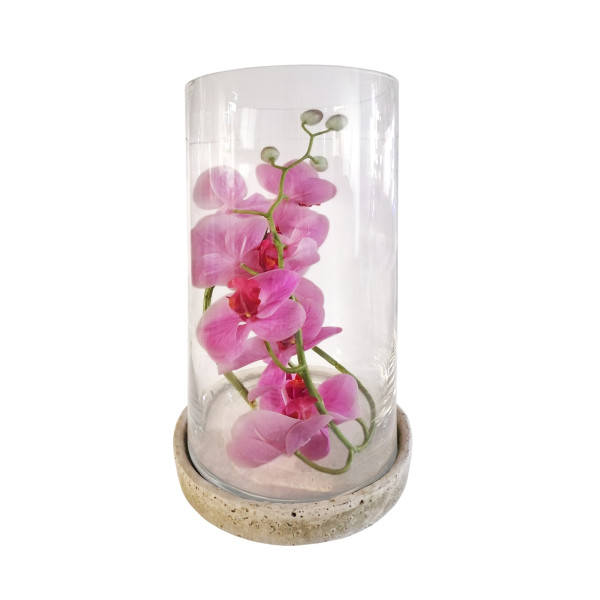 HTI-Living Vase Dekogefäß Windlicht mit Untersetzer