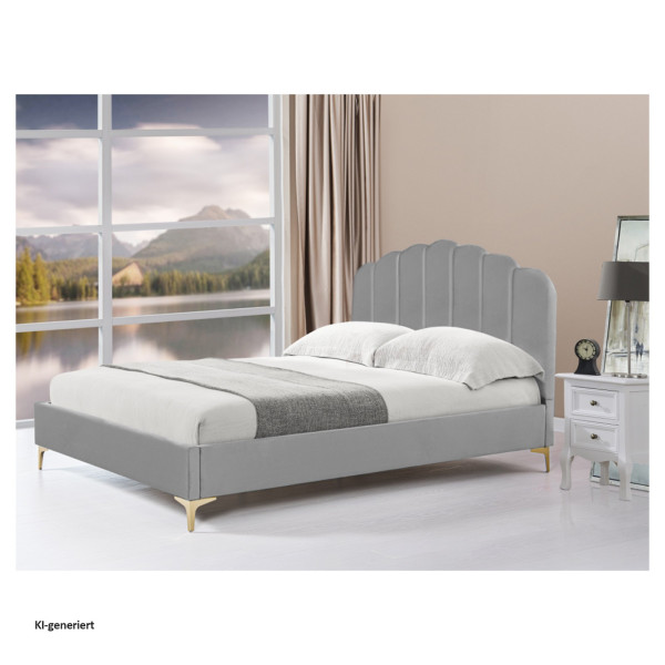 Bett Yoris 140 Grau Polyester