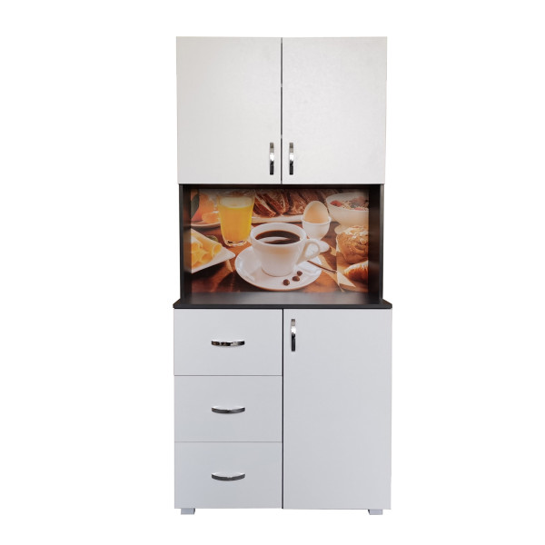 Küchenschrank Blanca Bistro Grau Weiss