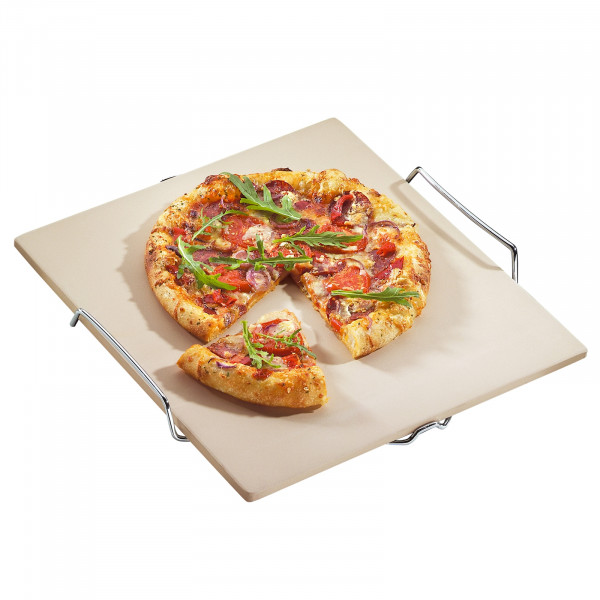 Küchenprofi mit Gestell Pizza-Stein, eckig