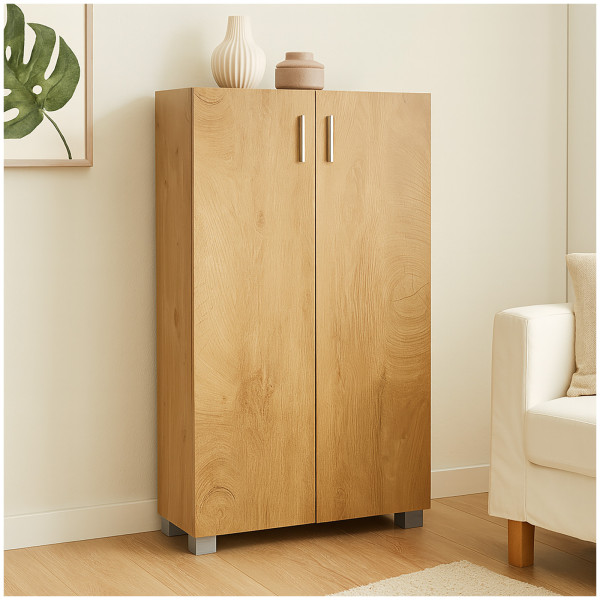HTI-Living Schrank mit Stauraum 60 x 115 cm Sideboard Kommode mit 2 Türen Baumscheibe