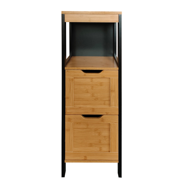 HTI-Living Schwarz Holzoptik Badschrank Jerik