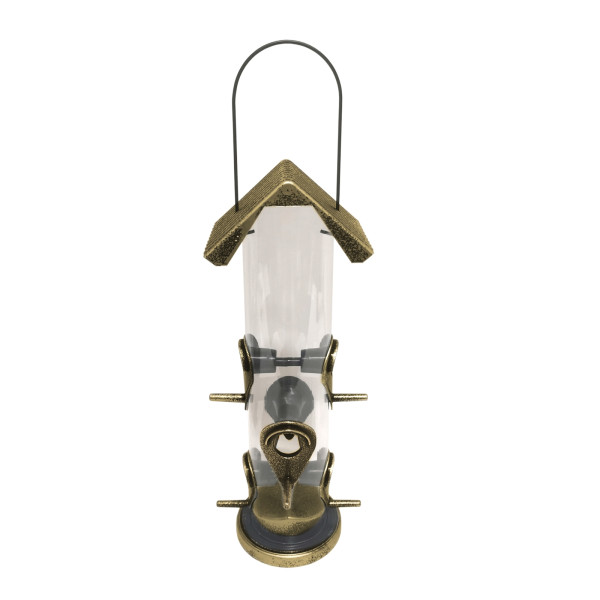 Vogelfutterspender Nessa, Röhre, metallic gold