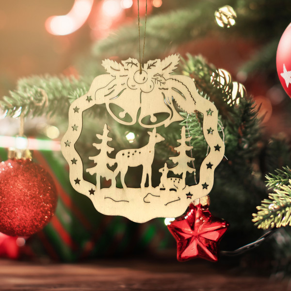 HTI-Living Rehe 4er Set im Wald Fensterbild