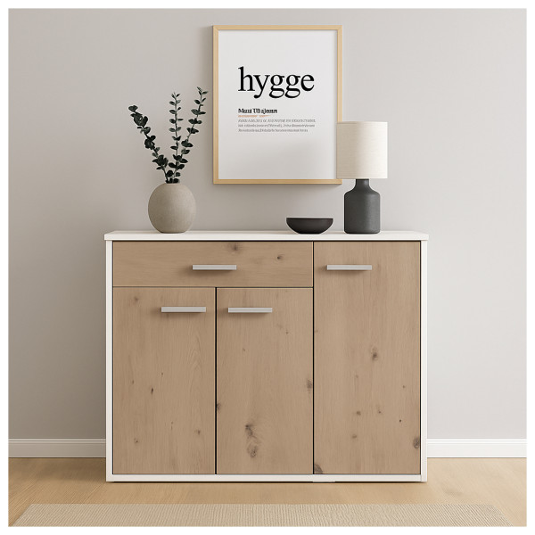 HTI-Living Nina Weiß Artisaneiche Sideboard