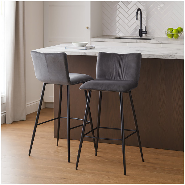 HTI-Living Küchenhocker, Tresenhocker, Barstuhl modern 2er Set Barhocker mit Rückenlehne