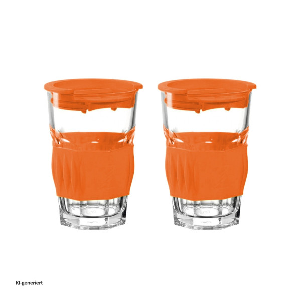 GK/To go Becher 420ml orange Materialmix