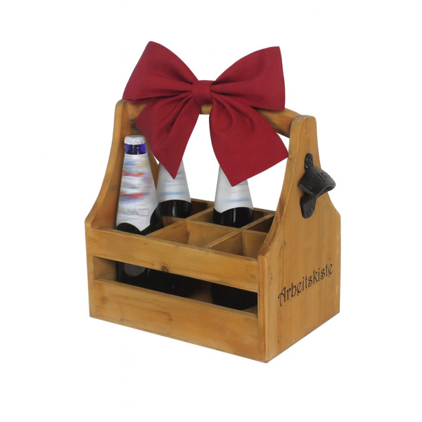 HTI-Living Perfekt für Bierliebhaber und als Geschenkidee Rustikale Holz-Arbeitskiste mit Flaschenöf
