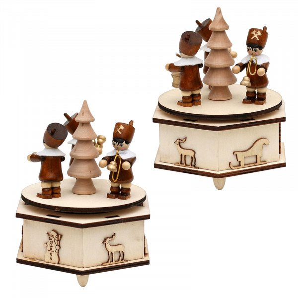 SIGRO mit Bergmannfiguren Holz Spieldose