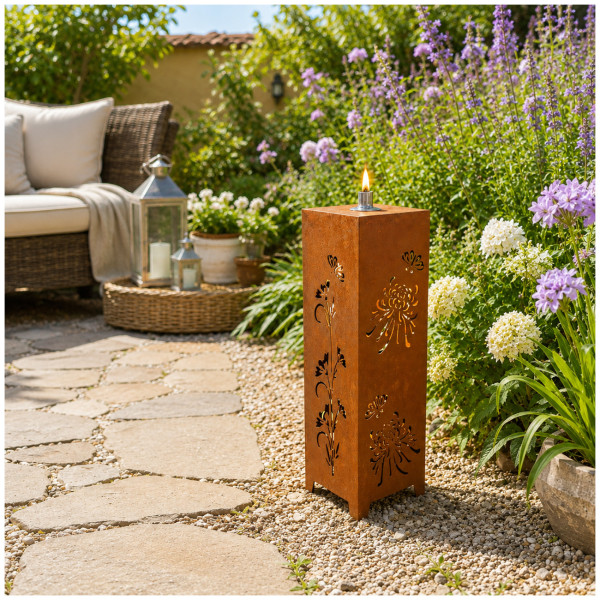 Gartenfackel Verena L rost Metall