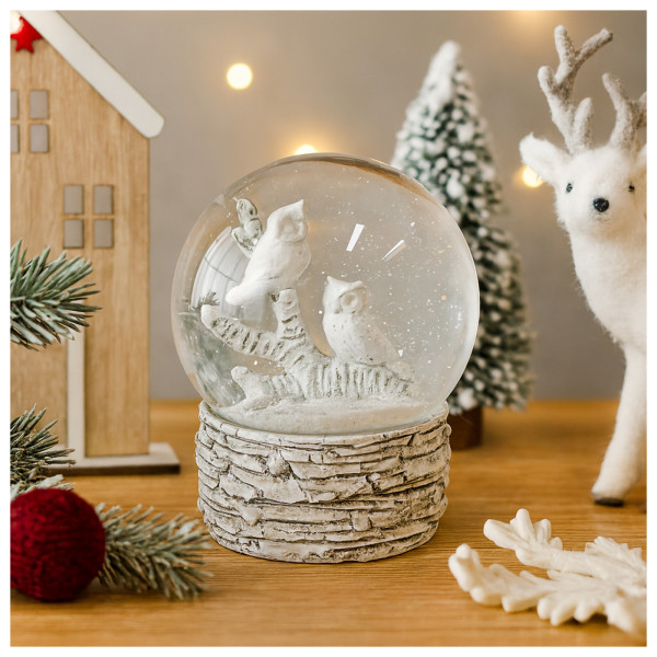 HTI-Living Eulen Schneekugel