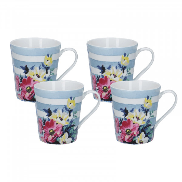 neuetischkultur Mikasa Kaffeetasse Porzellan Blumendekor 4er-Set