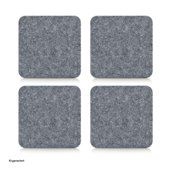 Glasuntersetzer-Set, 4-tlg., Filz, grau