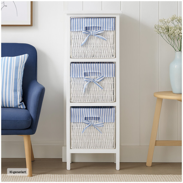 Regalkommode Mia Weiß Blau