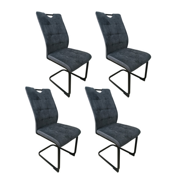 HTI-Living Mateo Grau 4er-Set Schwingstuhl