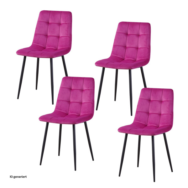 Stuhl Mesa Velvet pink 4er Set