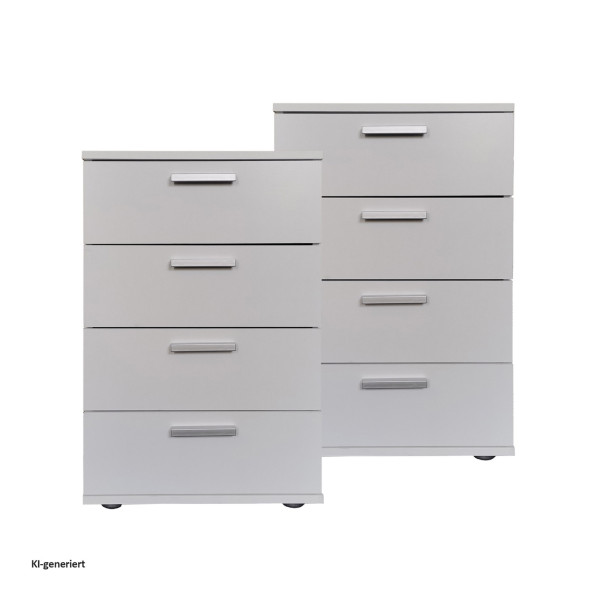 Nachtkonsole Nachtschrank Nina 4 Weiß 2er-Set