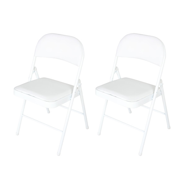 HTI-Living Kunstleder Weiß-Weiß 2er-Set Klappstuhl Wedigo