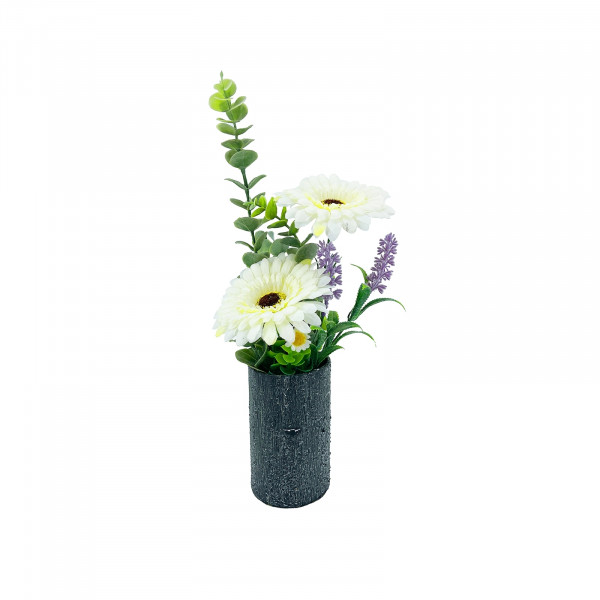 NTK-Collection Leilani Kunstblume weiße Gerbera in Vase