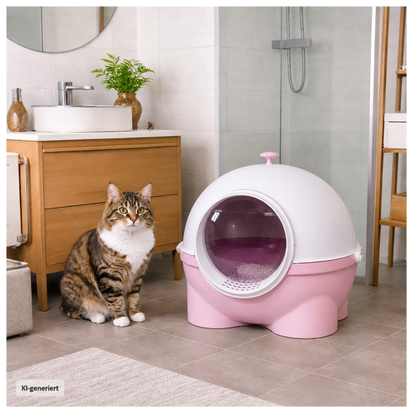 Katzentoilette Agosta rosa Kunststoff