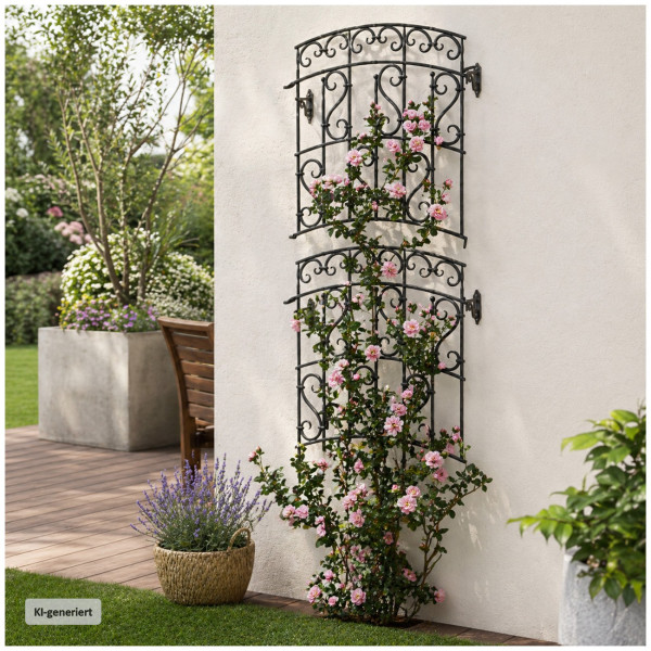 Rankgitter Nessa Ornament 2er-Set Schwarz