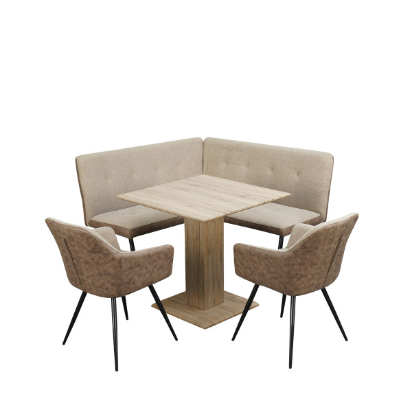 Sitzgruppe Joschka taupe/antikbraun
