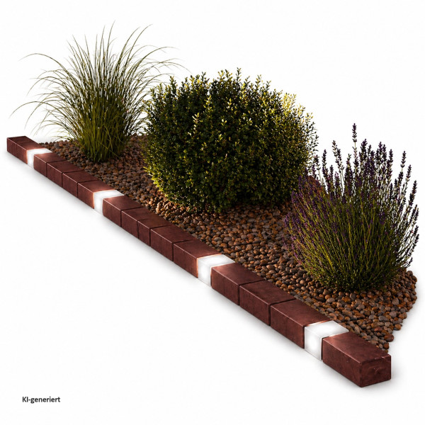 Beetumrandung Nessa Solar, Brick, 40tlg.terracotta