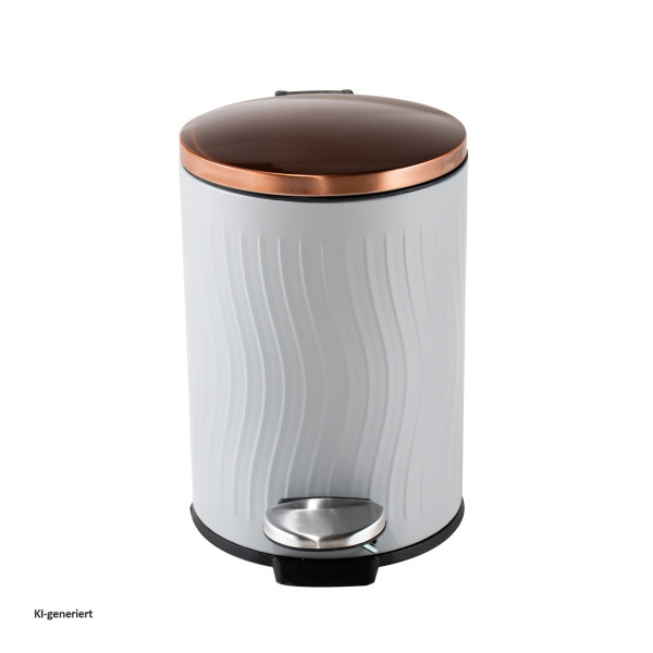 Kleiner Mülleimer 5L Grau/Kupfer