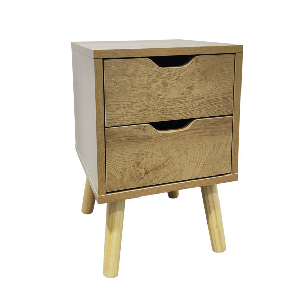 HTI-Living Thekla Baumscheibe Nachttisch 2 Schubladen
