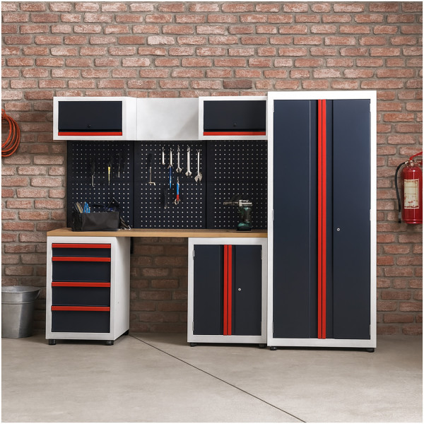 HTI-Living Havel Schwarz-Weiß-Rot Werkstattwand