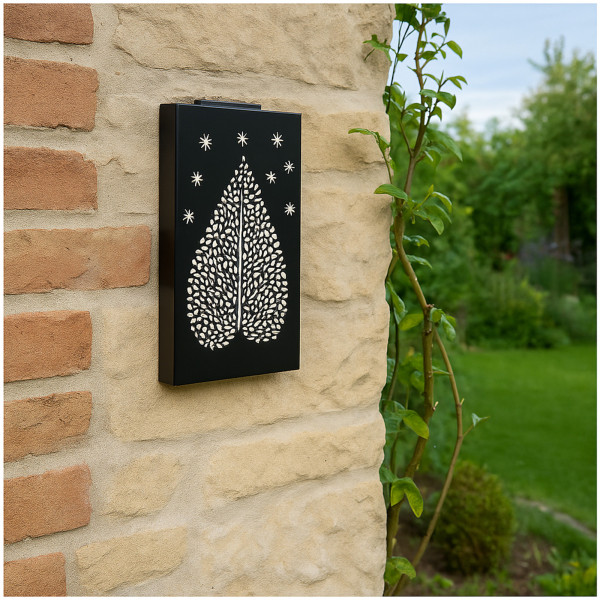 HTI-Living mit Schattenspiel Blattmotiv Wandleuchte aus Metall