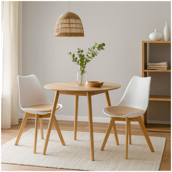 HTI-Living Atlanta Weiß/Creme Esszimmerstuhl Samt 2er Set