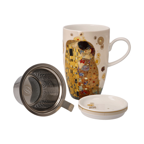 Goebel Gustav Klimt - Der Kuss Teetasse mit Sieb und Deckel