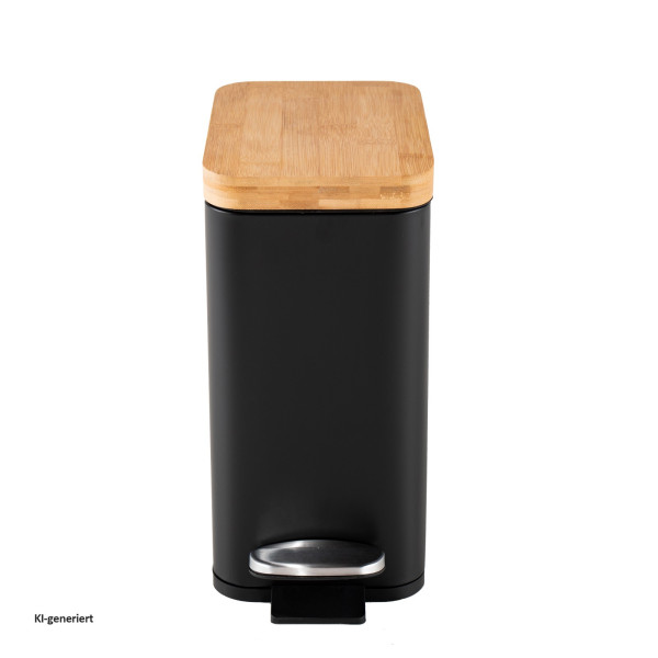 Pedalmülleimer Modern 5L Schwarz/Natur