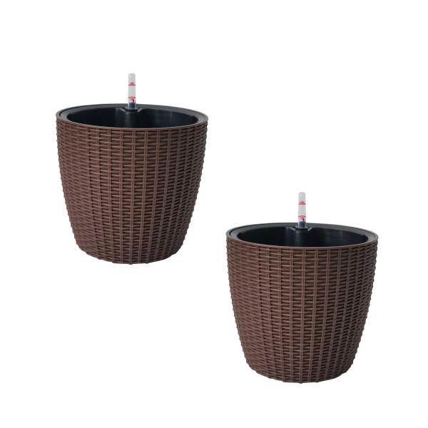 Blumentopf Nessa, Hydro M, braun 2er Set
