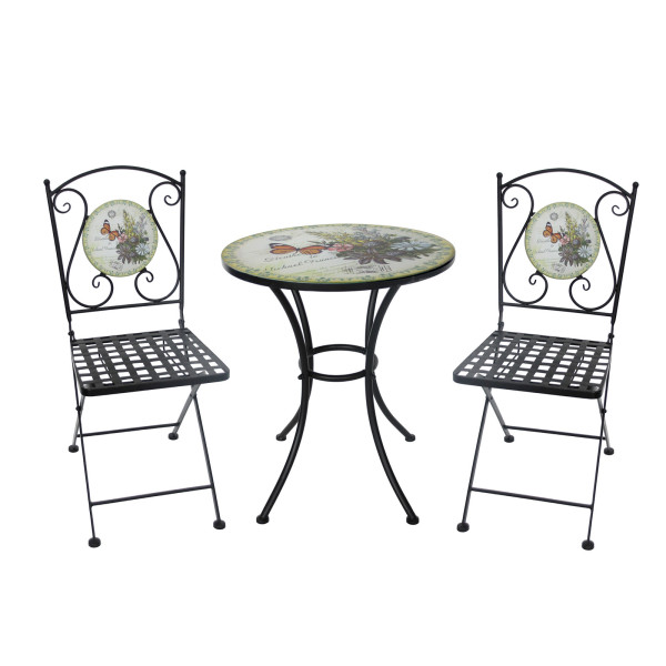 HTI-Living Celia Schmetterling Tisch und 2 Stühle