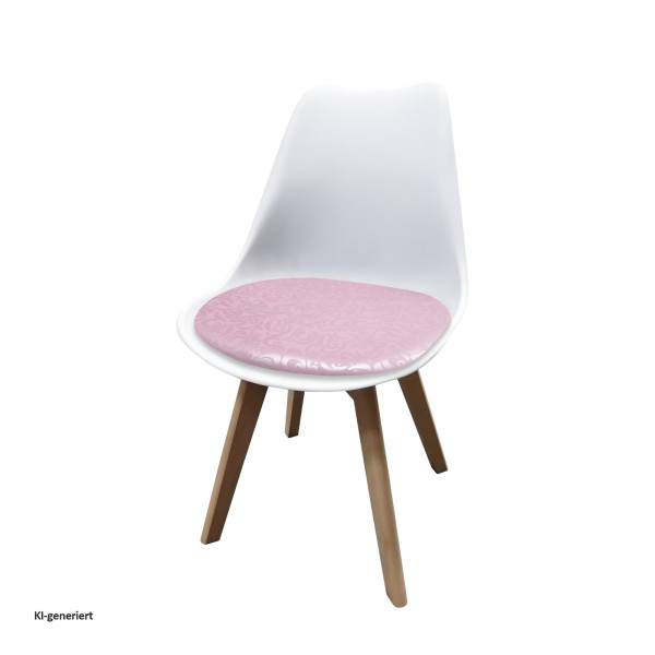 Stuhl Atlanta Weiß/PU Rosa Muster