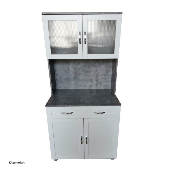 Küchenbuffet Küchenschrank Blanca Beton Weiß