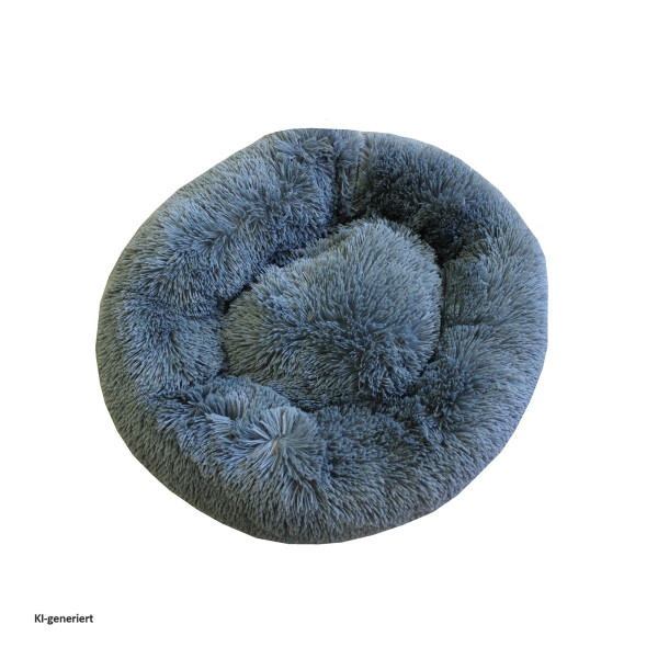 Hundebett flauschig Ø 60x16cm grau
