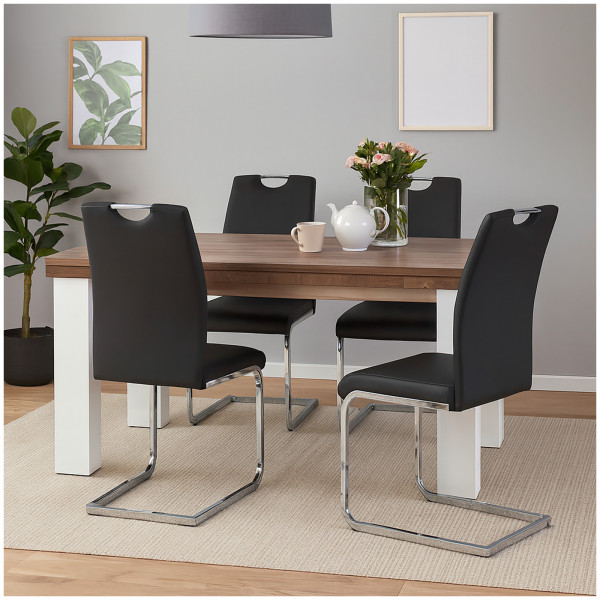 HTI-Living Nelly Esszimmerstuhl 4er Set Schwarz