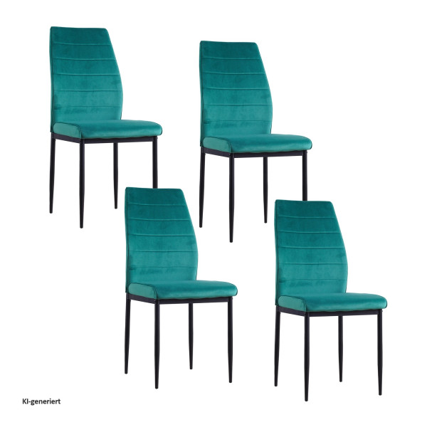 Stuhl Madison Velvet grün 4er Set