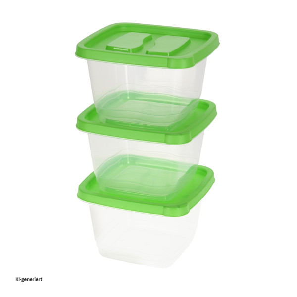 VORRATSDOSEN SET 3-ER 1360 ML 15,5X15,5X10 CM