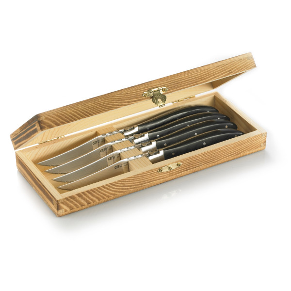 GEFU Basco Steakmesser-Set in edler Kiefernholz-Box