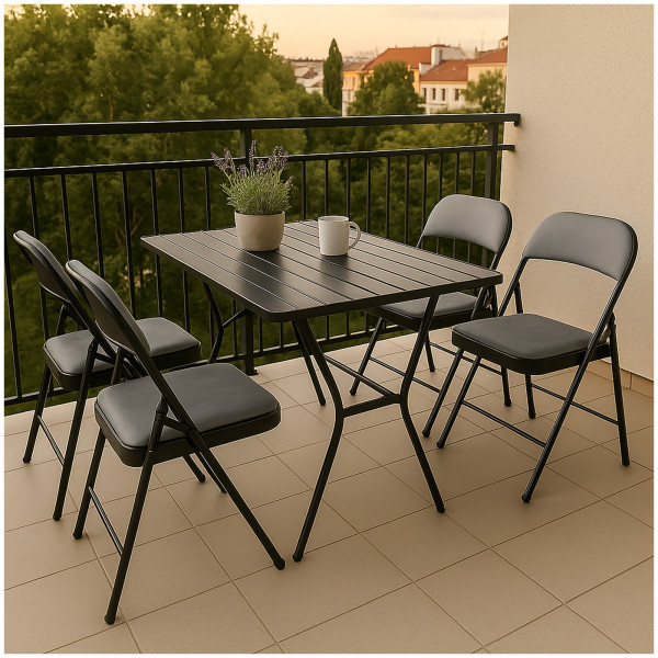 HTI-Living Metallgestell und Samtbezug 4er Set Klappstühle mit Polsterung