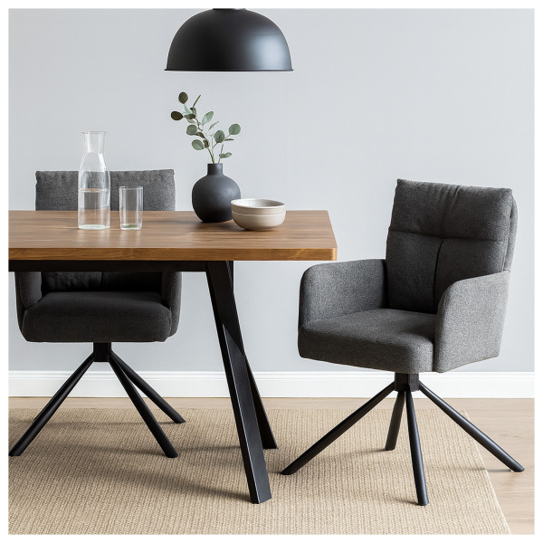 HTI-Living Kyra Anthrazit 2er-Set Esszimmerstuhl